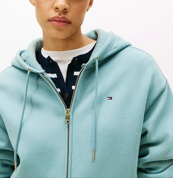 Tommy Hilfiger Relaxed Fit Hoodie Zip-up Jacket Sz L Like New! - Picture 3 of 6